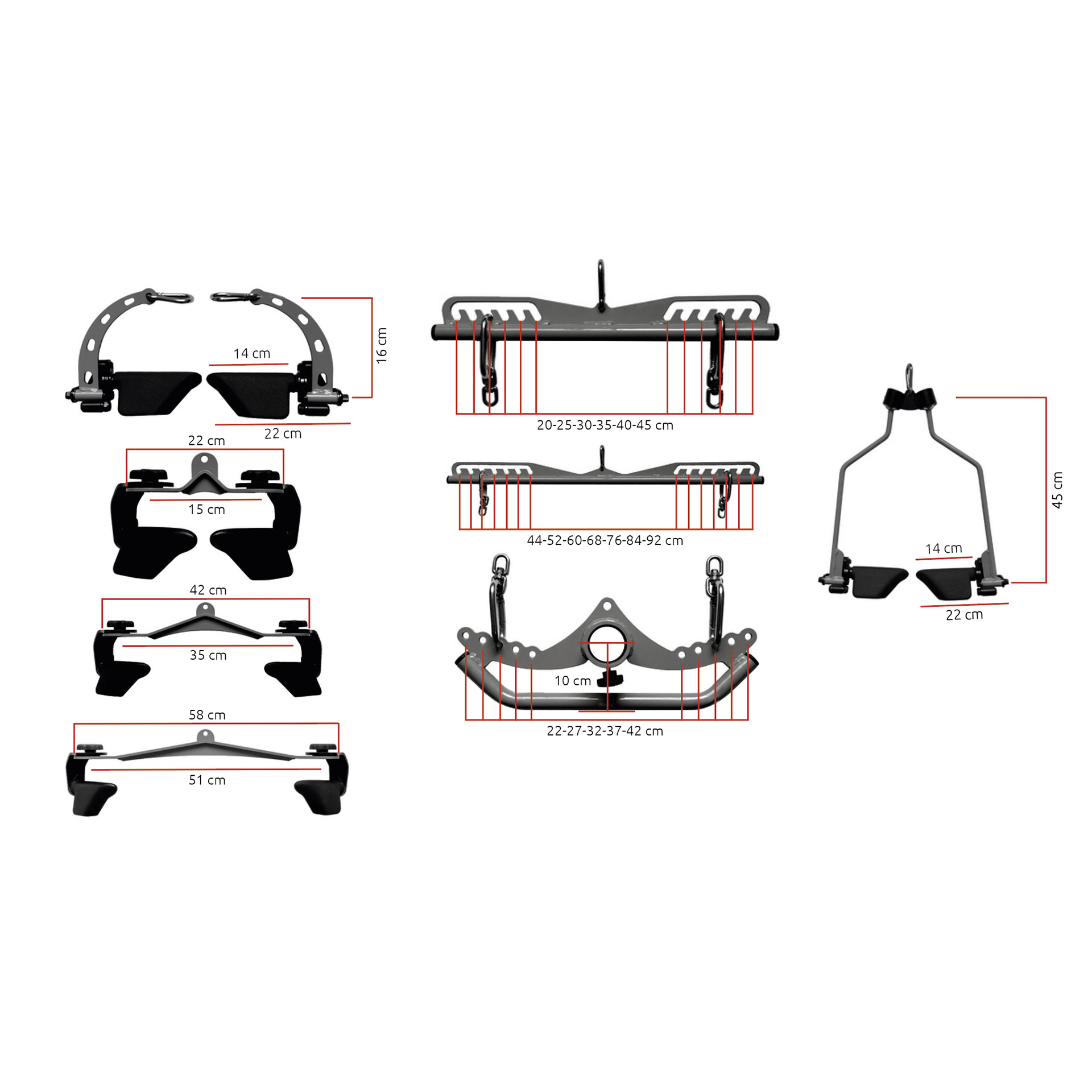 Maniglia SET PRESE REGOLABILI 8 pz Diamond GRIPSET-ADJ - immagine 2