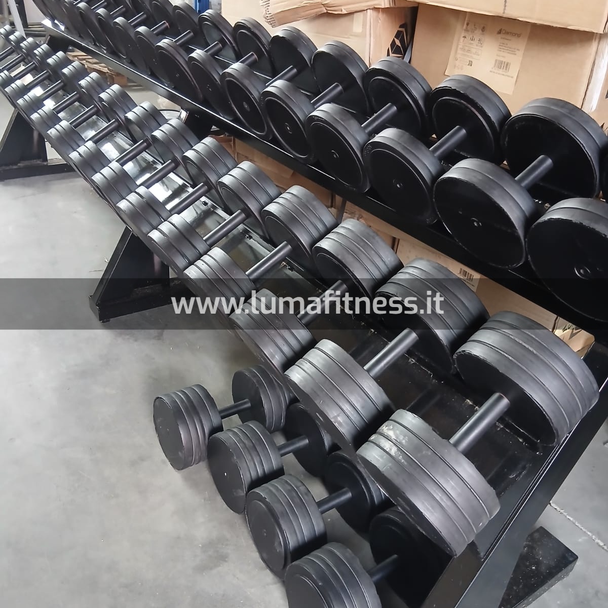 Manubri Usati gommati con rastrelliera 4-38 kg SOLO RITIRO IN SEDE - immagine 11