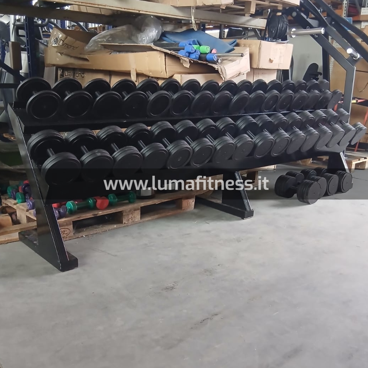 Manubri Usati gommati con rastrelliera 4-38 kg SOLO RITIRO IN SEDE - immagine 9