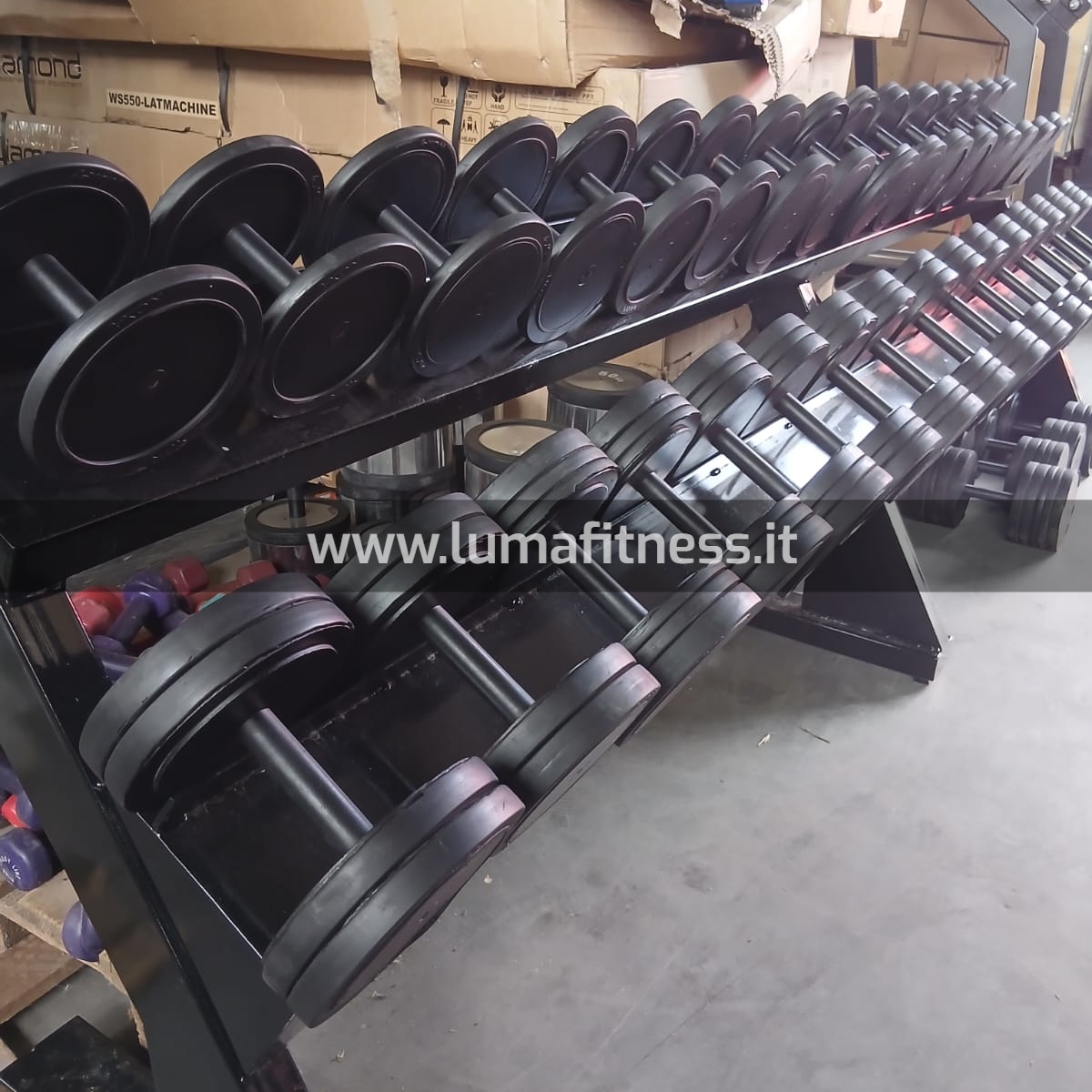Manubri Usati gommati con rastrelliera 4-38 kg SOLO RITIRO IN SEDE - immagine 8