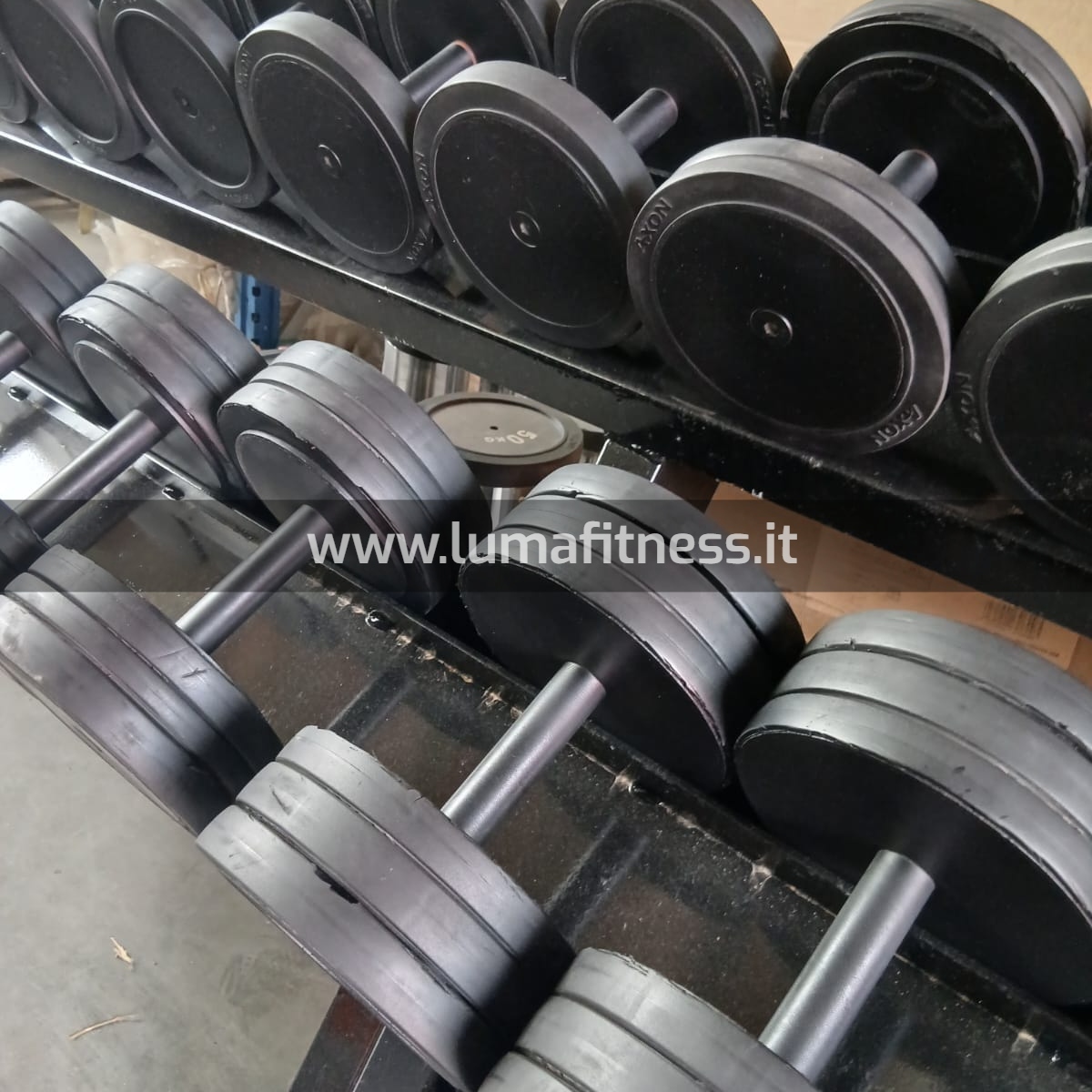 Manubri Usati gommati con rastrelliera 4-38 kg SOLO RITIRO IN SEDE - immagine 6